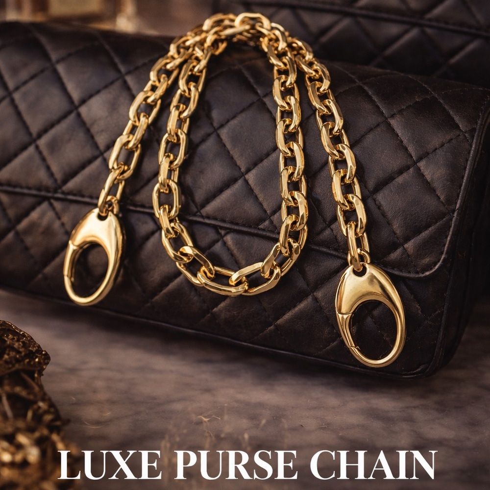 Gold Purse Chain  Handbag Replacement   Strap Chunky Heavy